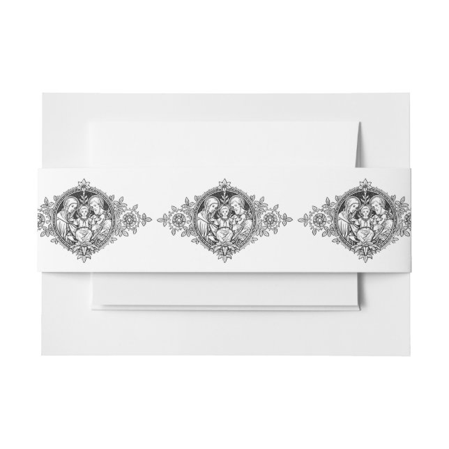 Bandeau De Faire-part Élégant noir et blanc Religieux Simple (Devant Example)
