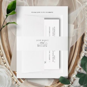 Bandeau De Faire-part Élégant noir Script Simple minimaliste Mariage