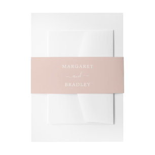 Bandeau De Faire-part Élégant Noms simples Pink Dusty Rose Mariage