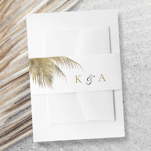 Bandeau De Faire-part Elégant Palm Tree Plage Tropical Mariage