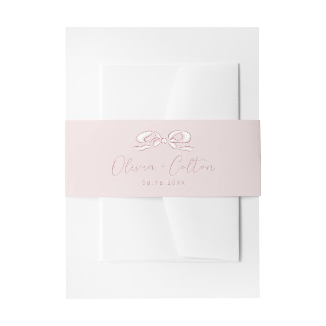 Bandeau De Faire-part Élégant Pastel Pink Mariage de la main tiré (Devant example)