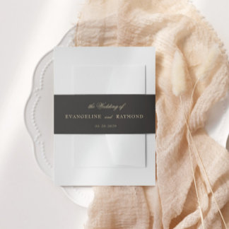 Bandeau De Faire-part Elegant Romantic Gold Script Wedding