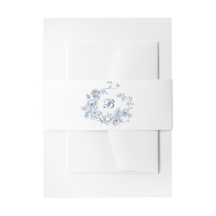 Bandeau De Faire-part Élégant Rose  Crest Mariage Monogramme