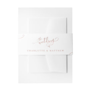 Bandeau De Faire-part Élégant Rose Mariage de calligraphie or
