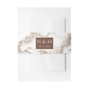 Bandeau De Faire-part Elégant rouille Aquarelle Mariage monogramme