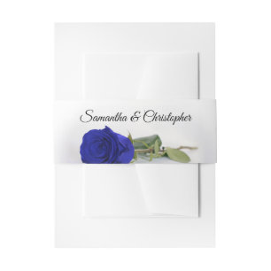 Bandeau De Faire-part Elégant Royal Blue Rose Simple Glam Mariage