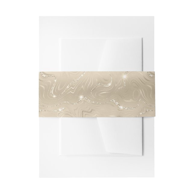 Bandeau De Faire-part Élégant Sandy Gold Faux Foil (Devant example)