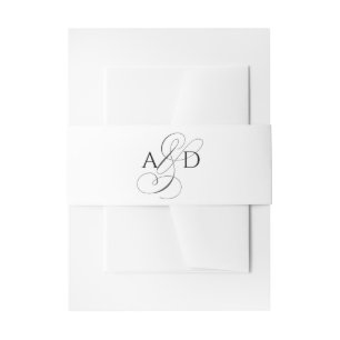 Bandeau De Faire-part Élégant script initial Monogramme Mariage classiqu