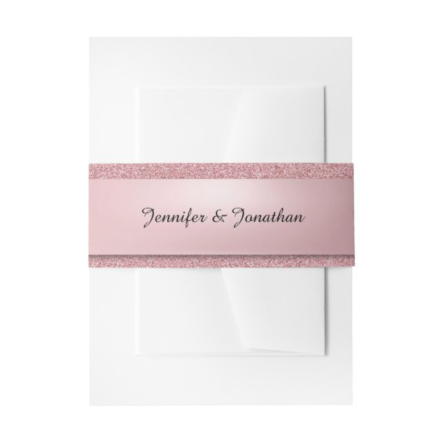 Bandeau De Faire-part Élégant script manuscrit Texte Rose Or moderne (Devant example)