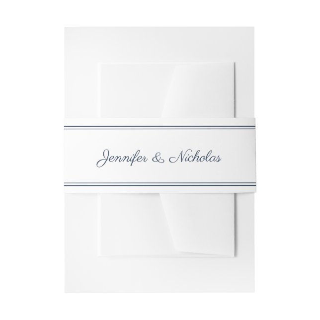 Bandeau De Faire-part Elegant Script Navy Blue Wedding (Devant example)