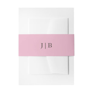 Bandeau De Faire-part Élégant simple Mariage rose Monogramme