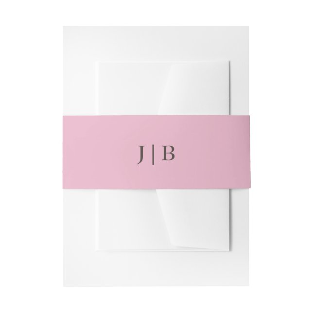 Bandeau De Faire-part Élégant simple Mariage rose Monogramme (Devant example)