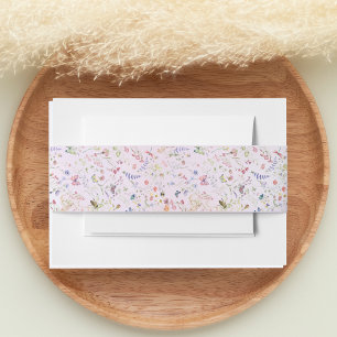 Bandeau De Faire-part Elégant Whimsical Wildflower rose mariage