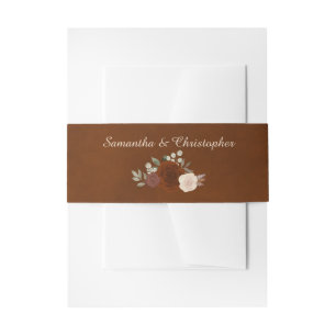 Bandeau De Faire-part Elégante aquarelle de automne Floral Burnt Umber M