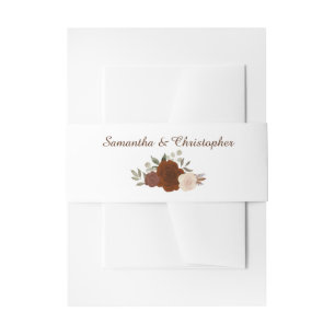 Bandeau De Faire-part Elégante aquarelle de chute Floral Rust Orange Mar
