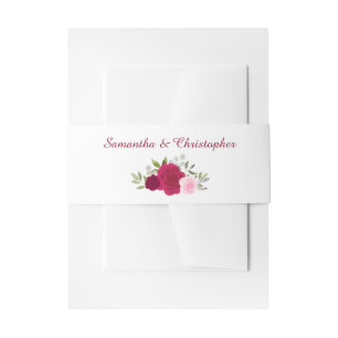Bandeau De Faire-part Elégante aquarelle Floral Magenta & Mariage rose