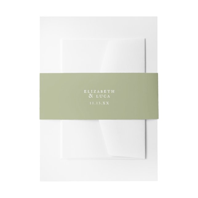 Bandeau De Faire-part Elégante aquarelle Mariage d'olive méditerranéen (Devant example)