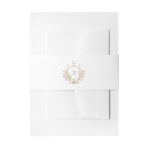 Bandeau De Faire-part Élégante crête de monogramme or et blanc