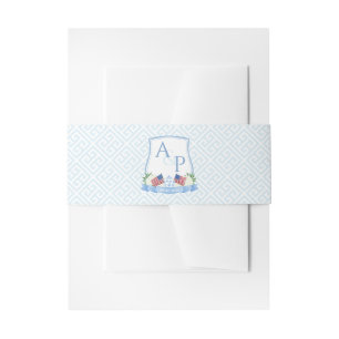 Bandeau De Faire-part Élégante crête Mariage Patriotique Rouge Blanc Ble
