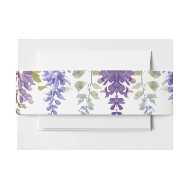 Bandeau De Faire-part Elégante glycine violette d'aquarelle violet fleur (Devant Example)