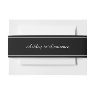 Bandeau De Faire-part Elégante ligne blanche noire personnalisée