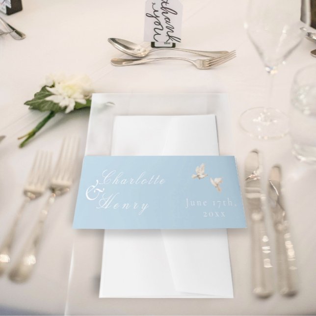 Bandeau De Faire-part Elégante Mariage Doves blanches (Créateur téléchargé)