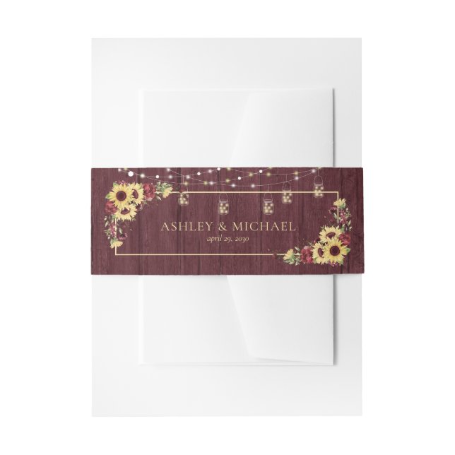 Bandeau De Faire-part Elégante Plum Purple Aquarelle Florale Mariage Inv (Devant example)