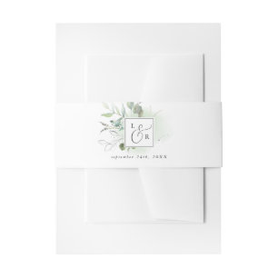 Bandeau De Faire-part Élégante verdure Mariage monogramme