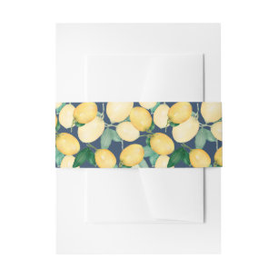 Bandeau De Faire-part Élégants citrons sur la marine