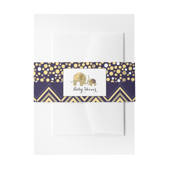 Bandeau De Faire-part Eléphant de Bohême et Baby shower Chevron (Devant example)