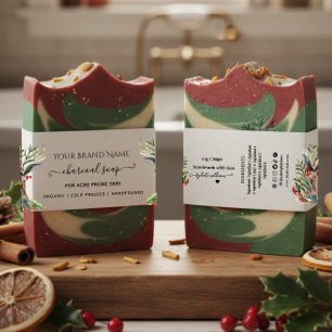 Bandeau De Faire-part Emballage de savon de Noël ceinture ventrale pour