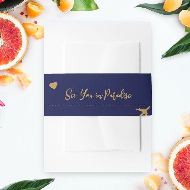 Bandeau De Faire-part Embarquement Pass Faire-part de mariage Belly Band (Boarding Pass Wedding Band)