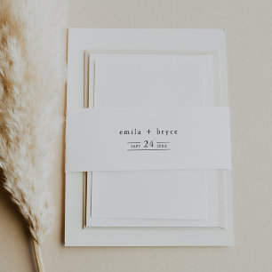 Bandeau De Faire-part EMELIA Boho Minimaliste unique Neutre Mariage