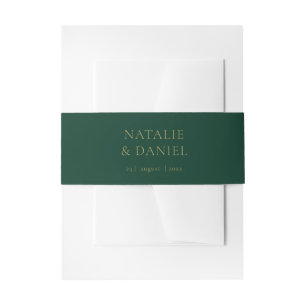 Bandeau De Faire-part Emerald Green & Gold Chic Mariage tendance