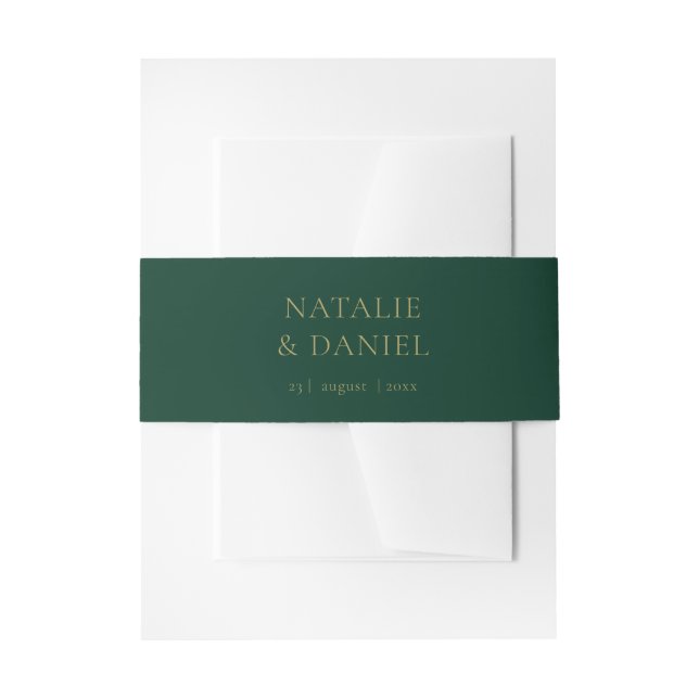 Bandeau De Faire-part Emerald Green & Gold Chic Mariage tendance (Devant example)