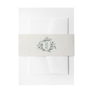 Bandeau De Faire-part Emerald Green initiales faire-part de mariage Bell