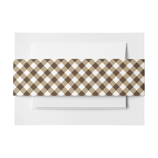 Bandeau De Faire-part en vichy blanc Brown (Devant Example)