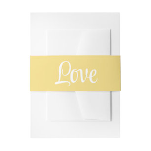 Bandeau De Faire-part Été Amour Minimaliste Pastel Jaune Mariage