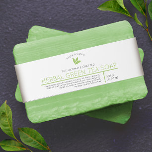 Bandeau De Faire-part Étiquette de produit de beauté pour thé vert à bas