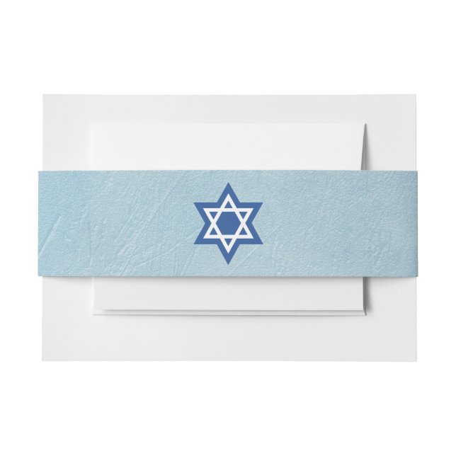 Bandeau De Faire-part Étoile juive israélienne de David Bleu et Blanc (Devant Example)