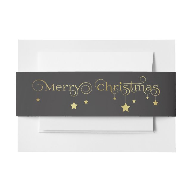 Bandeau De Faire-part Étoiles de Joyeux Noël d'or (Devant Example)