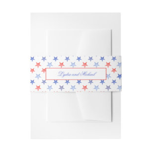 Bandeau De Faire-part Étoiles rouges et bleues patriotiques