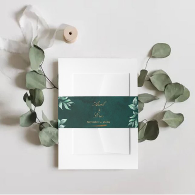 Bandeau De Faire-part Eucalyptus Botanical Emerald Mariage (Créateur téléchargé)