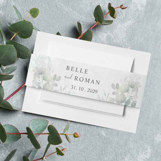 Bandeau De Faire-part Eucalyptus Rustique Mariage aquarelle (Créateur téléchargé)