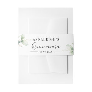Bandeau De Faire-part Eucalyptus Verdure Quinceanera 15e anniversaire