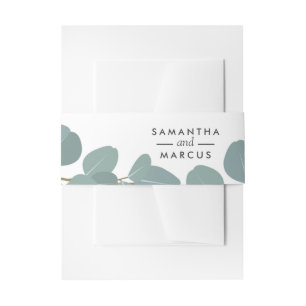 Bandeau De Faire-part Eucalyptus Wreath Green Mariage Belly Band