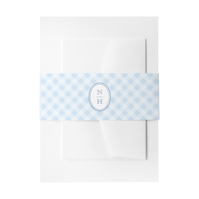 Bandeau De Faire-part Faire-part de mariage à crête monogramme bleu pous (Devant example)