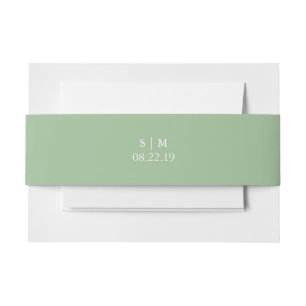 Bandeau De Faire-part Faire-part de mariage Belly Bands Monogram Green