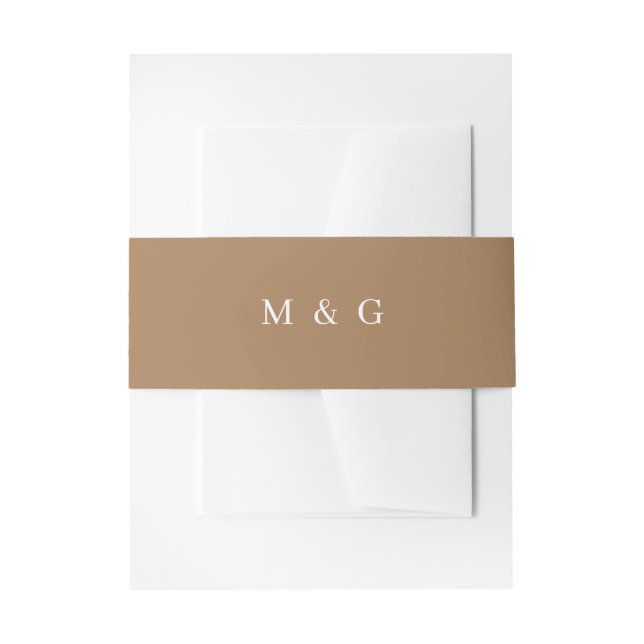 Bandeau De Faire-part Faire-part de mariage Brown simple Monogramme (Devant example)