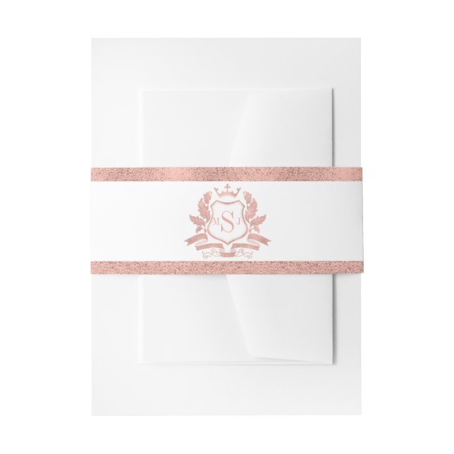 Bandeau De Faire-part Faire-part de mariage classique Rose Gold Crest (Devant example)